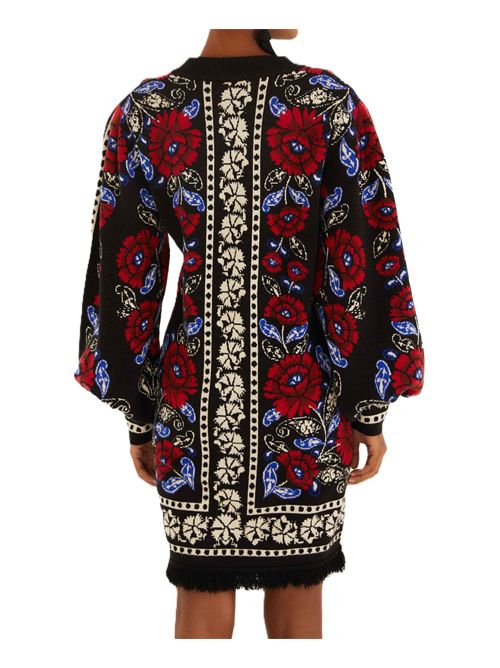 Abito Farm Rio Black Valentina Puff Sleeve Knit Dress FARM Rio | 34022525096VALENTINA BLACK